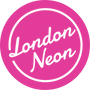 Custom Neon sign glowing in a room, made from LED Neon, Custom made LED Neon Signs that will make your room look amazing, At London Neon we sell all types of indoor and outdoor LED neon signs and can custom design the LED signs to your needs