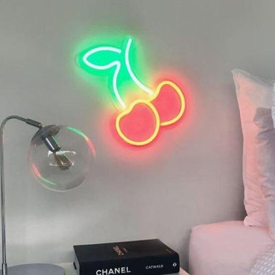 Cherry fruit LED neon sign, perfect for any room, colorful LED neon sign, get in touch for any custom LED neon sign enquiries you may have, London neon will help you create any custom LED neon sign designs you might have. our LED neon signs are the most affordable on the market and we will price beat any other UK LED neon sign quote. check out our pre made LED neon signs in our LED neon sign store