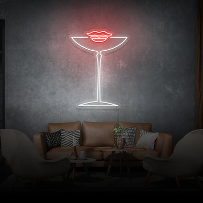 Champagne glass and lips LED neon sign, perfect for any room, colorful LED neon sign, get in touch for any custom LED neon sign enquiries you may have, London neon will help you create any custom LED neon sign designs you might have. our LED neon signs are the most affordable on the market and we will price beat any other UK LED neon sign quote. check out our pre made LED neon signs in our LED neon sign store