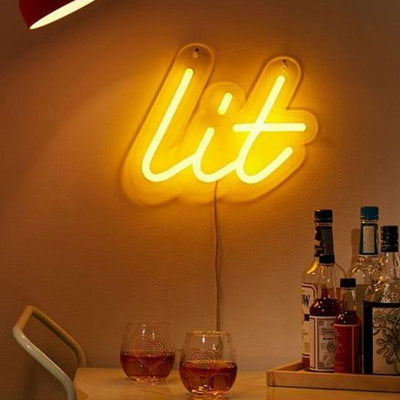 Yellow Lit LED neon sign, perfect for any room, colorful LED neon sign, get in touch for any custom LED neon sign enquiries you may have, London neon will help you create any custom LED neon sign designs you might have. our LED neon signs are the most affordable on the market and we will price beat any other UK LED neon sign quote. check out our pre made LED neon signs in our LED neon sign store