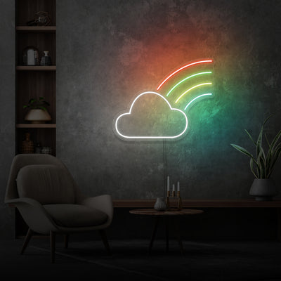 Rainbow and cloud LED neon sign, perfect for any room, colorful LED neon sign, get in touch for any custom LED neon sign enquiries you may have, London neon will help you create any custom LED neon sign designs you might have. our LED neon signs are the most affordable on the market and we will price beat any other UK LED neon sign quote. check out our pre made LED neon signs in our LED neon sign store