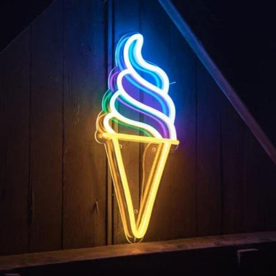 Icecream LED neon sign, perfect for any room, colorful LED neon sign, get in touch for any custom LED neon sign enquiries you may have, London neon will help you create any custom LED neon sign designs you might have. our LED neon signs are the most affordable on the market and we will price beat any other UK LED neon sign quote. check out our pre made LED neon signs in our LED neon sign store