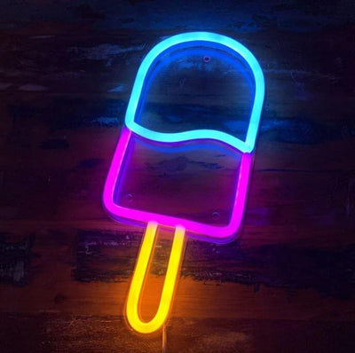 Ice lolly LED neon sign, perfect for any room, colorful LED neon sign, get in touch for any custom LED neon sign enquiries you may have, London neon will help you create any custom LED neon sign designs you might have. our LED neon signs are the most affordable on the market and we will price beat any other UK LED neon sign quote. check out our pre made LED neon signs in our LED neon sign store