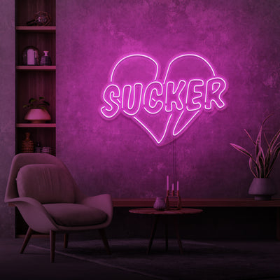 pink Sucker broken heart LED neon sign, perfect for any room, colorful LED neon sign, get in touch for any custom LED neon sign enquiries you may have, London neon will help you create any custom LED neon sign designs you might have. our LED neon signs are the most affordable on the market and we will price beat any other UK LED neon sign quote. check out our pre made LED neon signs in our LED neon sign store